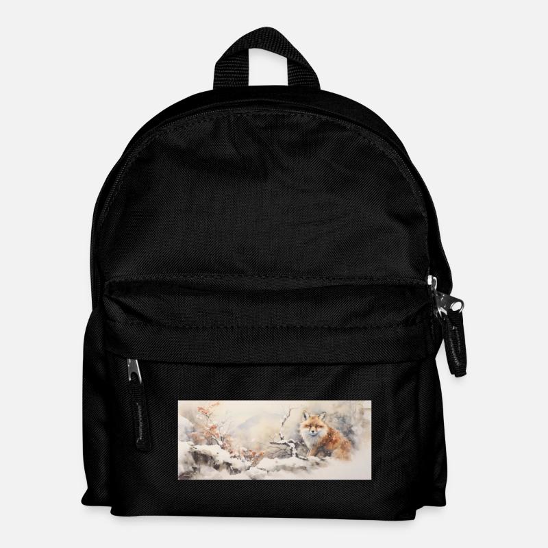 Cute Little Fox - Kids' Backpack - black