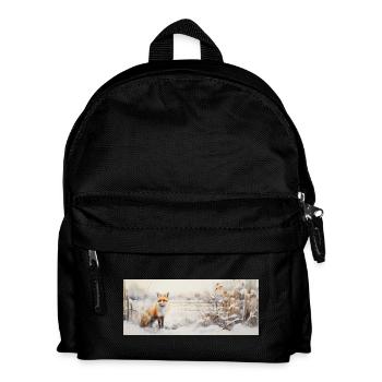 Renard paysage neige - Sac à dos Enfant - noir - Devant