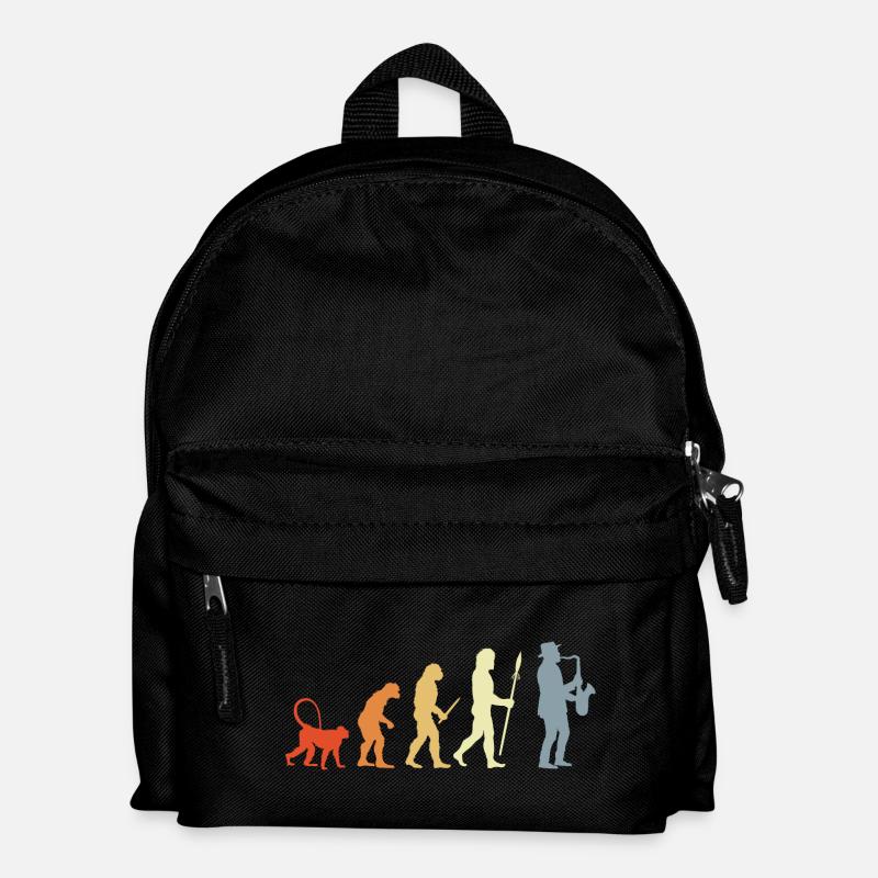 Saxophonist Evolution - Kids' Backpack - black