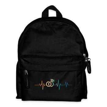 Heartbeat Retro Trauringe - Kinder Rucksack - Schwarz - Vorne