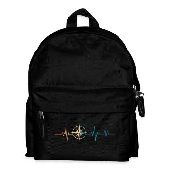 Battement de coeur rétro boussole - Sac à dos Enfant - noir - Devant