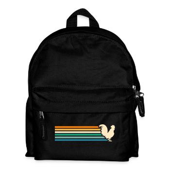 Hühner Hahn - Kinder Rucksack - Schwarz - Vorne