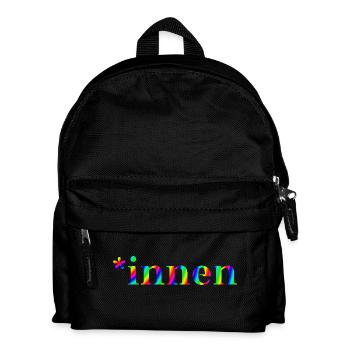 *innen Geschenkidee pro Gendern Feminismus innen - Kinder Rucksack - Schwarz - Vorne
