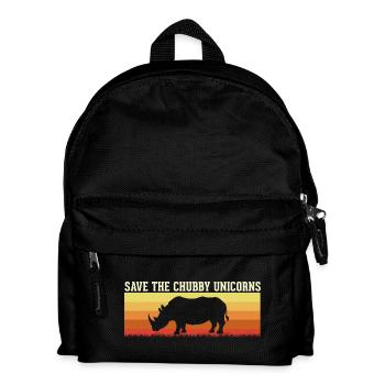Save the Chubby Unicorn animals - Kids' Backpack - black - Front