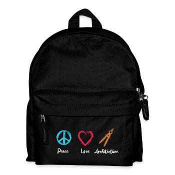 Paix Amour Architecture - Sac à dos Enfant - noir - Devant