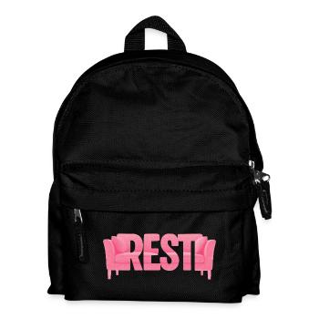 Rest Typografie Sofa Rosa Design - Kinder Rucksack - Schwarz - Vorne