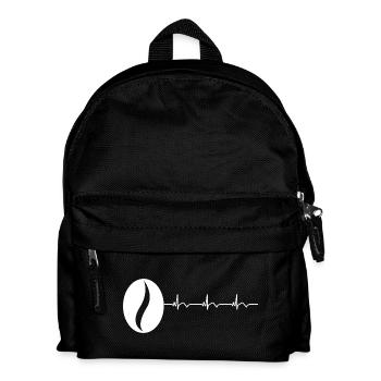 Coffee Bean Coffee Lover Coffee ECG Heartbeat - Kids' Backpack - black - Front
