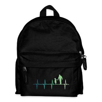 Vater und Tochter, Herzschlag, Vater und Tochter - Kinder Rucksack - Schwarz - Vorne