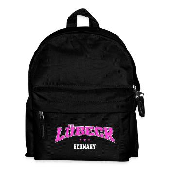 Lübeck Germany College Schriftzug Retro - Kinder Rucksack - Schwarz - Vorne