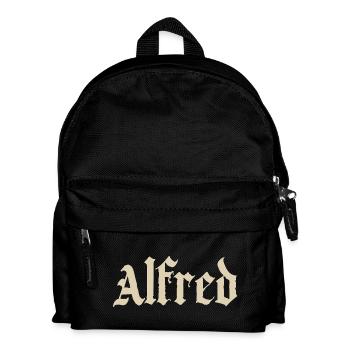 Alfred Blackletter Namensornament - Kinder Rucksack - Schwarz - Vorne