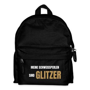 Meine Schweißperlen sind Glitzer - Kinder Rucksack - Schwarz - Vorne