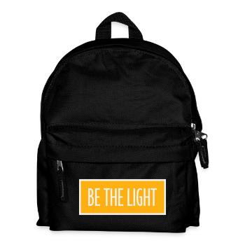 Be The Light Motivational Positivity Saying Logo - Kids' Backpack - black - Front
