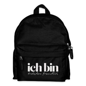 Ich bin trotzdem freundlich Humorvolles Statement - Kinder Rucksack - Schwarz - Vorne