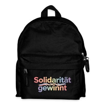Solidarität Gewinnt Pastel Hoodie Demonstration - Kinder Rucksack - Schwarz - Vorne