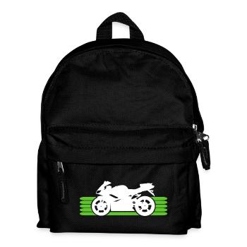 Motorrad fahren Motorradfahrer Motorradfahrerin - Kinder Rucksack - Schwarz - Vorne