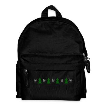 Knitted pattern series christmas tree snowflake - Kids' Backpack - black - Front