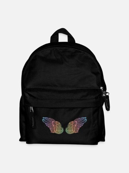 rainbow wings flight mode - Kids' Backpack - black
