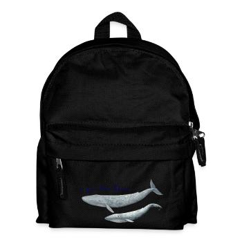 Ich habe den Blues Wale - Wale. baleines - Kinder Rucksack - Schwarz - Vorne
