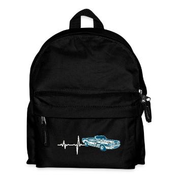 Geschenk Heartbeat Sportwagen Oldtimer - Kinder Rucksack - Schwarz - Vorne