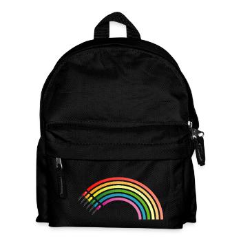 Regenbogen LED Shirt Geschenkidee Sonderangebot - Kinder Rucksack - Schwarz - Vorne