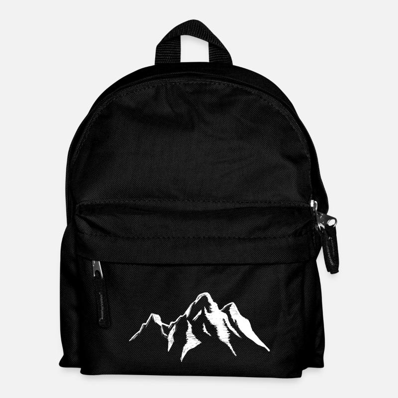 Berge Berg Landschaft Mountains Alpen Ski Schnee - Kinder Rucksack - Schwarz