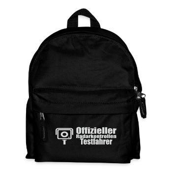 Offizieller Radarkontrollen testfahrer lustig - Kinder Rucksack - Schwarz - Vorne