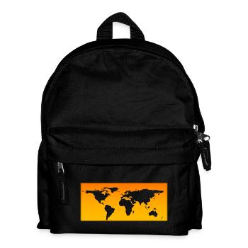 Carte du monde orange transparent - Sac à dos Enfant - noir - Devant