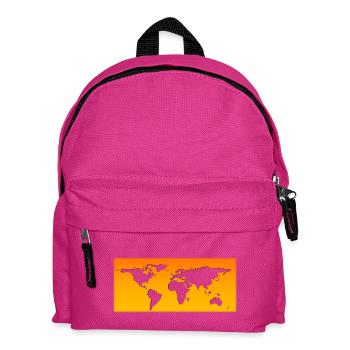 World map orange transparent - Kids' Backpack - fuchsia - Front