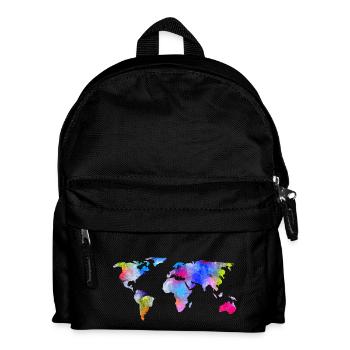 carte du monde - Sac à dos Enfant - noir - Devant