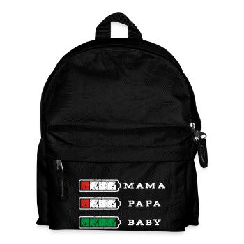 Mama Papa Baby Eltern lustig verrückt geschenk - Kinder Rucksack - Schwarz - Vorne