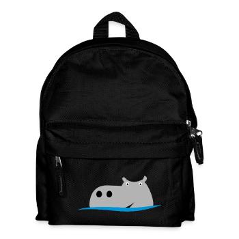 Nilpferd - Kinder Rucksack - Schwarz - Vorne