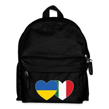 Ukraine Italien Herz Flagge - Kinder Rucksack - Schwarz - Vorne