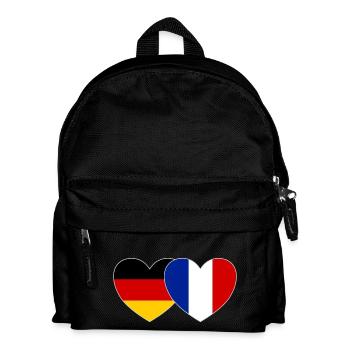 Allemagne France Drapeau Cœur - Sac à dos Enfant - noir - Devant