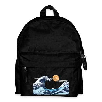 Kanagawa Waves Aesthetic Japanese Art Great Wave - Kids' Backpack - black - Front