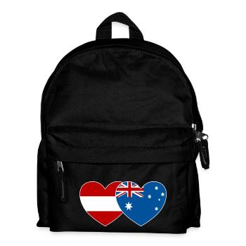 Österreich Australien Flagge Herz - Kinder Rucksack - Schwarz - Vorne