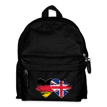 Germany United Kingdom flag used heart - Kids' Backpack - black - Front