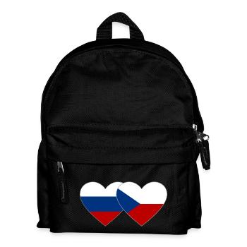 Russland Tschechien Flagge Herz - Kinder Rucksack - Schwarz - Vorne