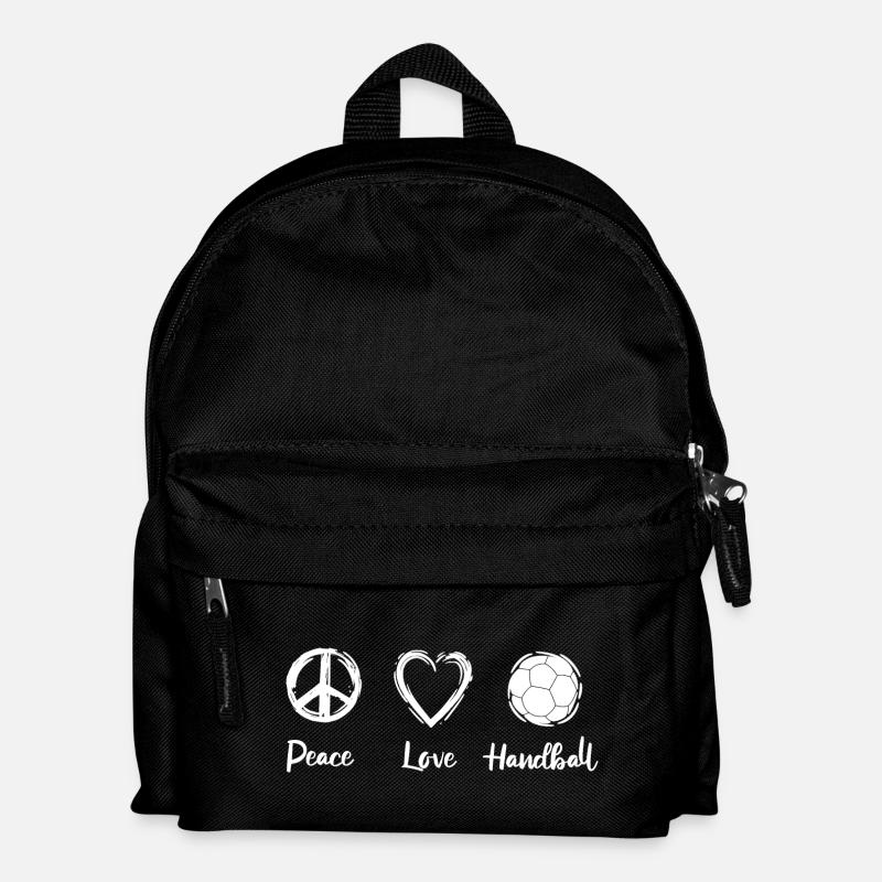Peace Love Handball - Kinder Rucksack - Schwarz