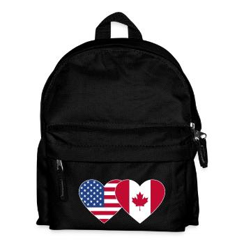 Drapeau des États-Unis Canada Coeur - Sac à dos Enfant - noir - Devant