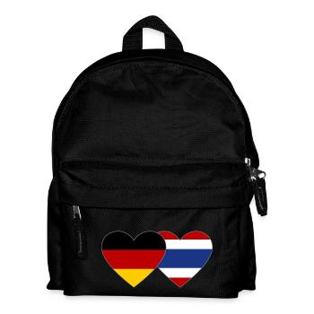 Deutschland Thailand Flagge Herz - Kinder Rucksack - Schwarz - Vorne