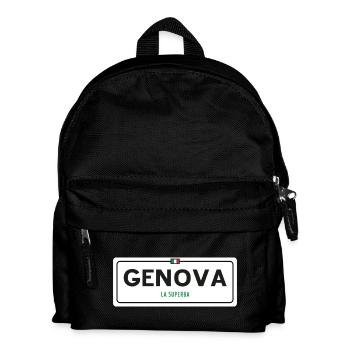 Ortsschild Genua - Kinder Rucksack - Schwarz - Vorne