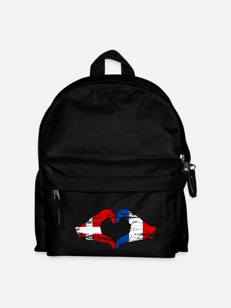 Danemark France Forme de coeur avec les mains utilisées - Sac à dos Enfant - noir