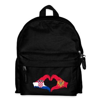 Croatia Montenegro flag hands heart shape used - Kids' Backpack - black - Front