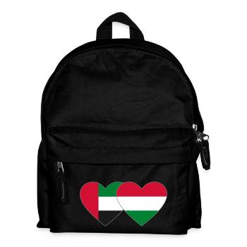 Vereinigte Arabische Emirate Ungarn Flagge Herz - Kinder Rucksack - Schwarz - Vorne