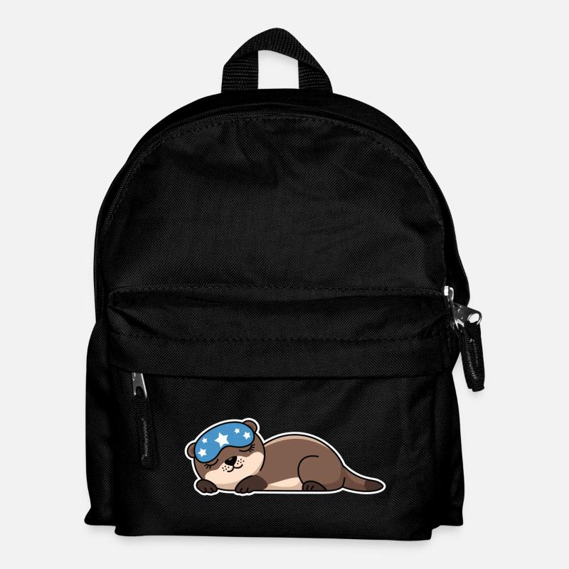 Entzückender schlafender Otter mit Sternenmaske - Kinder Rucksack - Schwarz