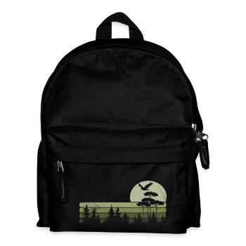Bäume Tierwelt Natur Berge Abenteuer Wald - Kinder Rucksack - Schwarz - Vorne