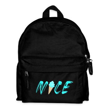 nice hellblau Eis Waffel Eistüte cool Eiscreme - Kinder Rucksack - Schwarz - Vorne