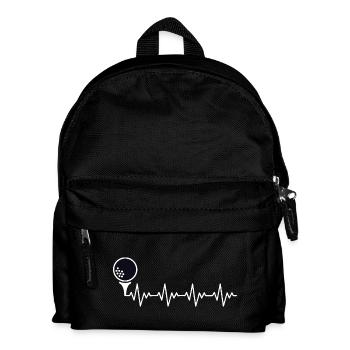 Golf Golfer Golf Ball ECG Heartbeat Heart Rate - Kids' Backpack - black - Front