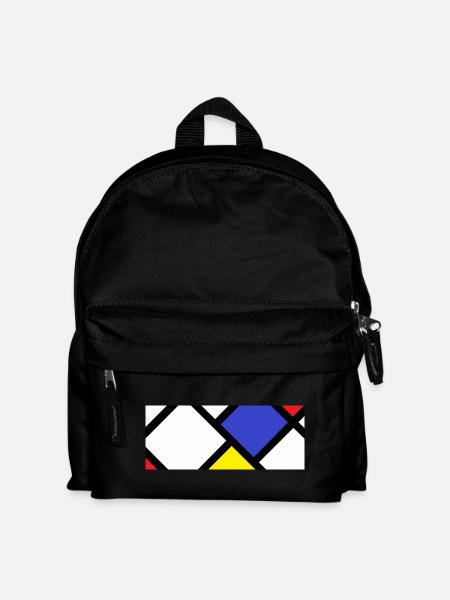 Gegenkomposition nach "De Stijl" - Kinder Rucksack - Schwarz