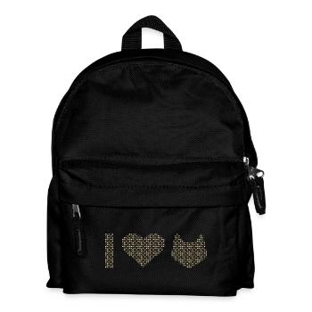 Ich Herz Katzen von Small Cat Faces - Kinder Rucksack - Schwarz - Vorne